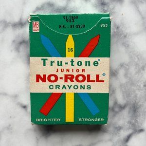 Milton Bradley Junior No-Roll School Crayons 16 Colors Unused! Vintage 1960s